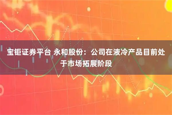 宝钜证券平台 永和股份：公司在液冷产品目前处于市场拓展阶段