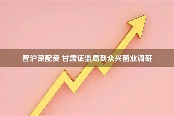 智沪深配资 甘肃证监局到众兴菌业调研
